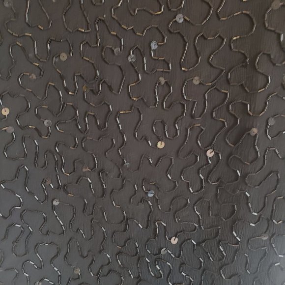 Black Sequined Evening Dress Size 6 Creative Creations Knee Length Colorful - Picture 3 of 7